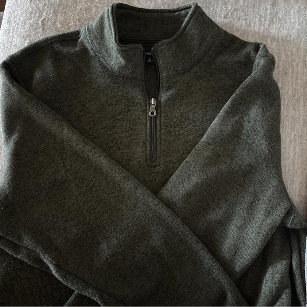 Croft & Barrow Olive Zip-Up Sweater